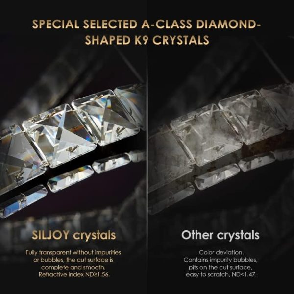 Modern Crystal Chandeliers for High Ceilings, 5 Rings Led Chandelier Pendant Light Fixture 3 Colors Adjustable, Gold Chandelier for Foyer Dining Room Bedroom Living Room Staircase, D8"-12"-16"-20"-24" - Image 16