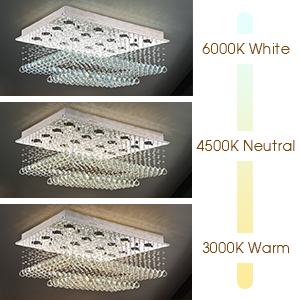 Modern Rectangular Crystal Chandelier