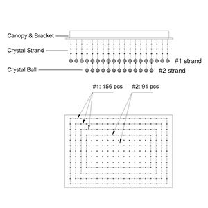 Modern Rectangular Crystal Chandelier