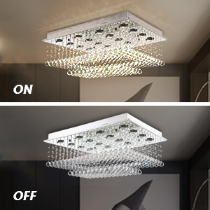 Modern Rectangular Crystal Chandelier