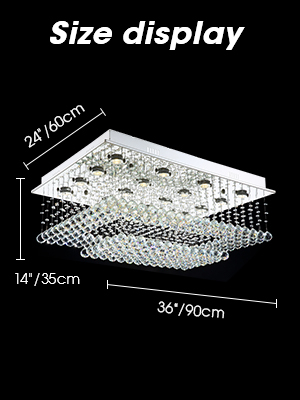 Modern Rectangular Crystal Chandelier
