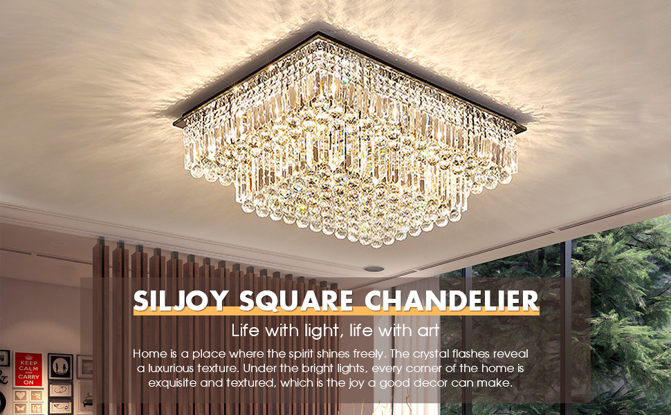 Modern Square Crystal Chandelier