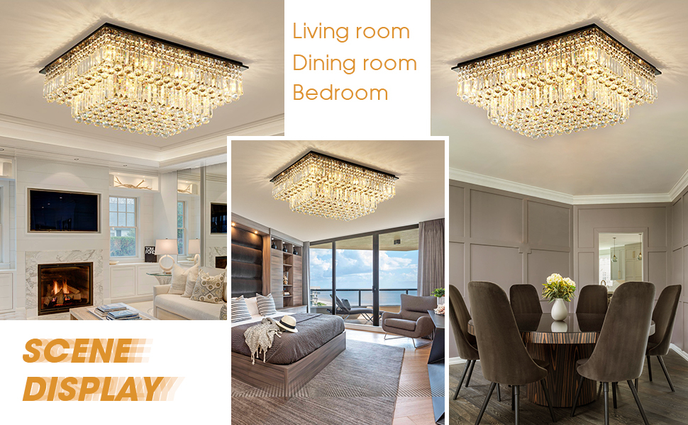 Modern Square Crystal Chandelier