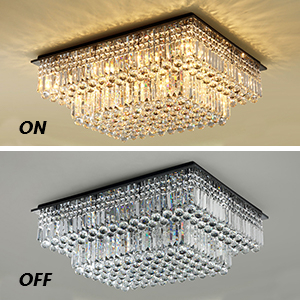 Modern Square Crystal Chandelier