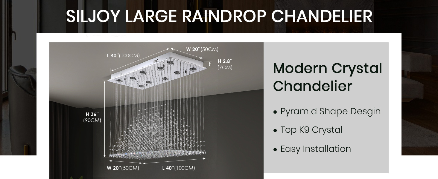  Rectangle Crystal Chandelier
